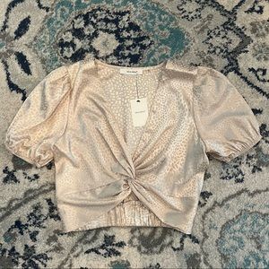 NWT Champagne Leopard Print Crop Top